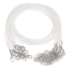 10pcs Waxed Necklace Cord Bulk, 16" and 1.5mm Dia Necklace String Rope, White
