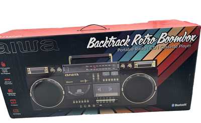 aiwa Retro Boombox BackTrack CD Player with Cassette Recording