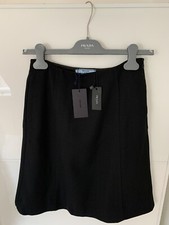 Prada Black Silk A Line Skirt Size 36 UK 4, Sable, Made In Italy, RRP £415.