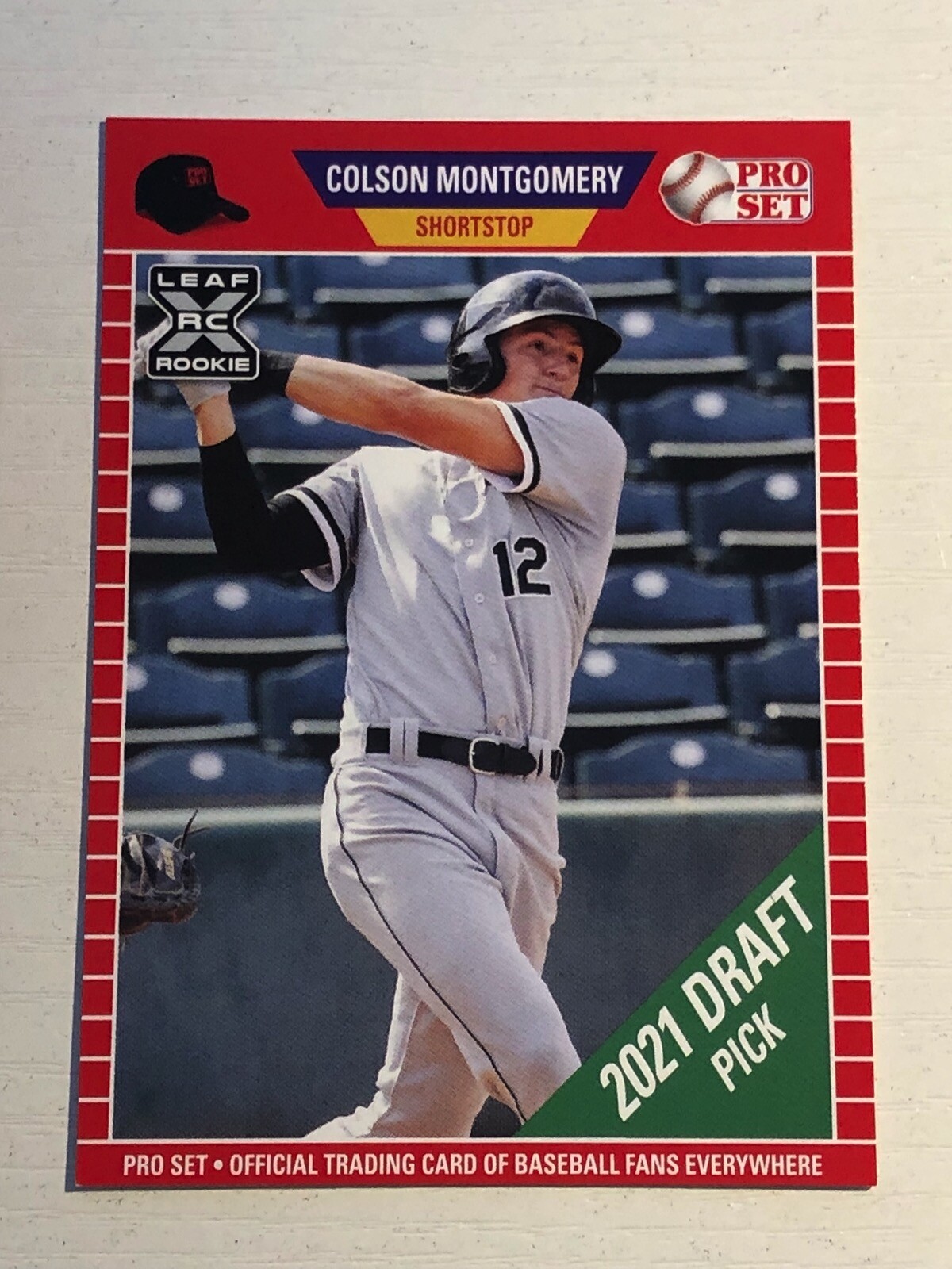 2021 Pro Set Baseball Red Parallel Colson Montgomery Base (XRC) PS25