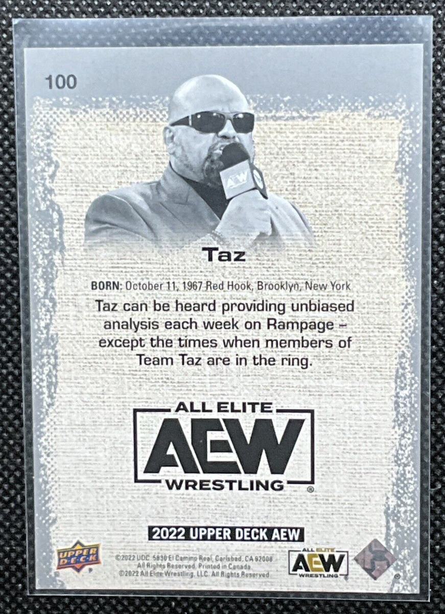 Taz #100 AEW Upper Deck 2022 All Elite Wrestling Trading