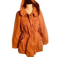 Etam Weekend Size 4 Hooded Parka Coat Jacket Boho Chic Size 36 Small Full Zip