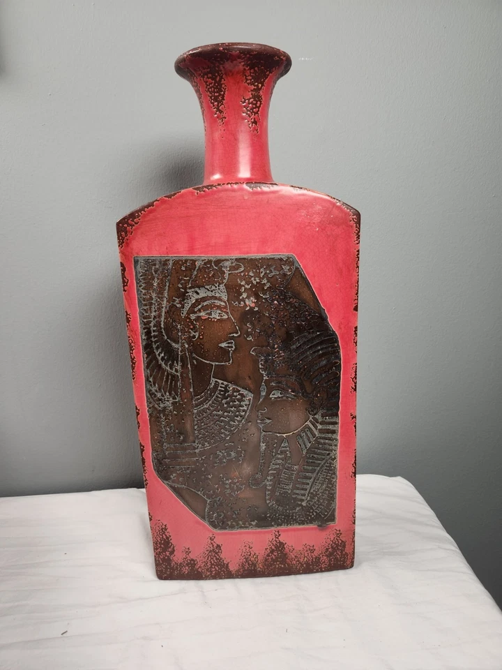 Hobby Lobby Home Accent F 15 Rustic Red Egyptian Galvanized Metal Vase  - Image 3 of 4
