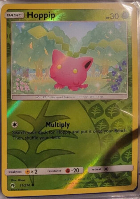 Reverse Holo Foil Hoppip # 11/214 Lost Thunder Set Pokemon Cards NM ...
