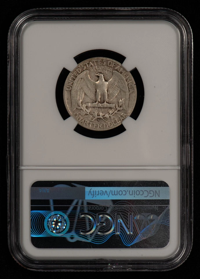 1941-S  25c Silver Washington Quarter - FS-501 Large Trumpet - NGC XF 40 - X5816 - Image 3 of 4