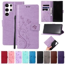 For Samsung S23 Ultra S21 S22 A13 5G Flip Folio Leather Wallet Stand Strap Case