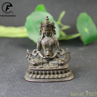1PC Copper Guanyin Buddha Statue Decoration Living Room Feng Shui Figurine