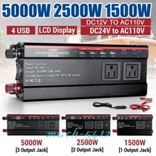 Inversor de corriente 12V/24V a 110V 5000W 2500W 1500w Coche Convertidor 4 USB