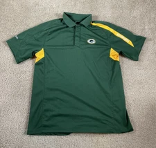 Green Bay Packers Polo Reebok Play Dry Golf Shirt Mens Size S