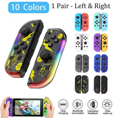 1 Paar Für Nintendo Switch Joy Con Controller LED RGB Wireless Gamepad L&R