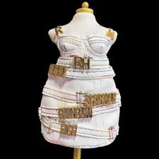 Rainbow High Fantastic Fashion Amaya Raine Doll Outfit White Leather Mini Dress