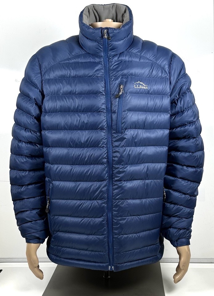 LL Bean 850 Filled Goose Down Jacket Blue Downtek Pertex Quantum Mens