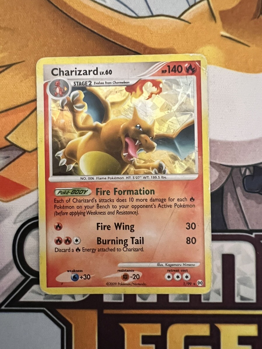 2009 Pokemon TCG Charizard Cracked Ice Holo Rare Arceus Set #1/99