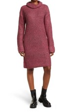 Stitchdrop $92 Roll Neck Sweater Dress in Tiktok Pink & Black Size Small NWT