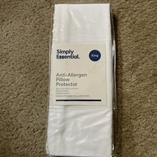 Simply Essential Anti-Allergen King Pillow Protector in White zipper closure