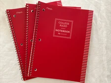 Mead NOTEBOOK COLLEGE RULED 70 pages 3 total Red