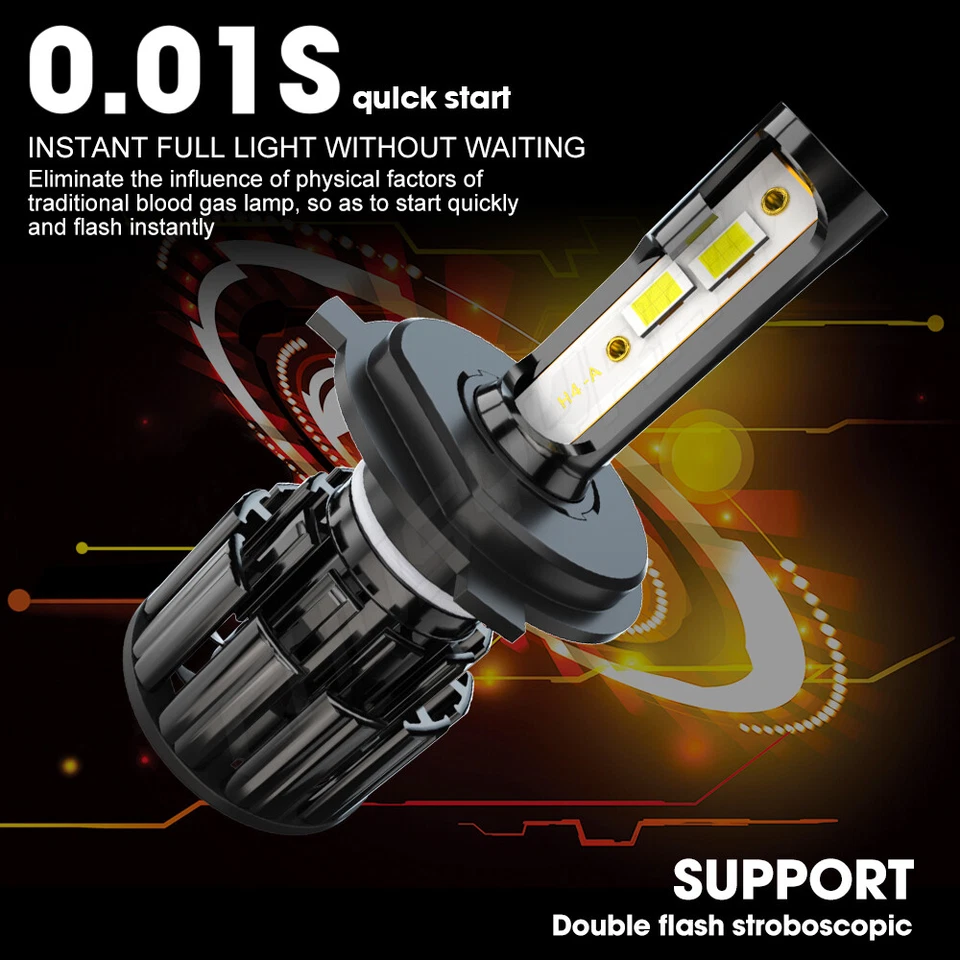 High Power HID LED Headlight H4 Lights Bulbs for Suzuki VStrom 1000 650 2002-13 - Image 4 of 4