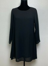 Show Me Your Mumu Black Chiffon Mini Tunic A-Line Dress Keyhole Back Size M