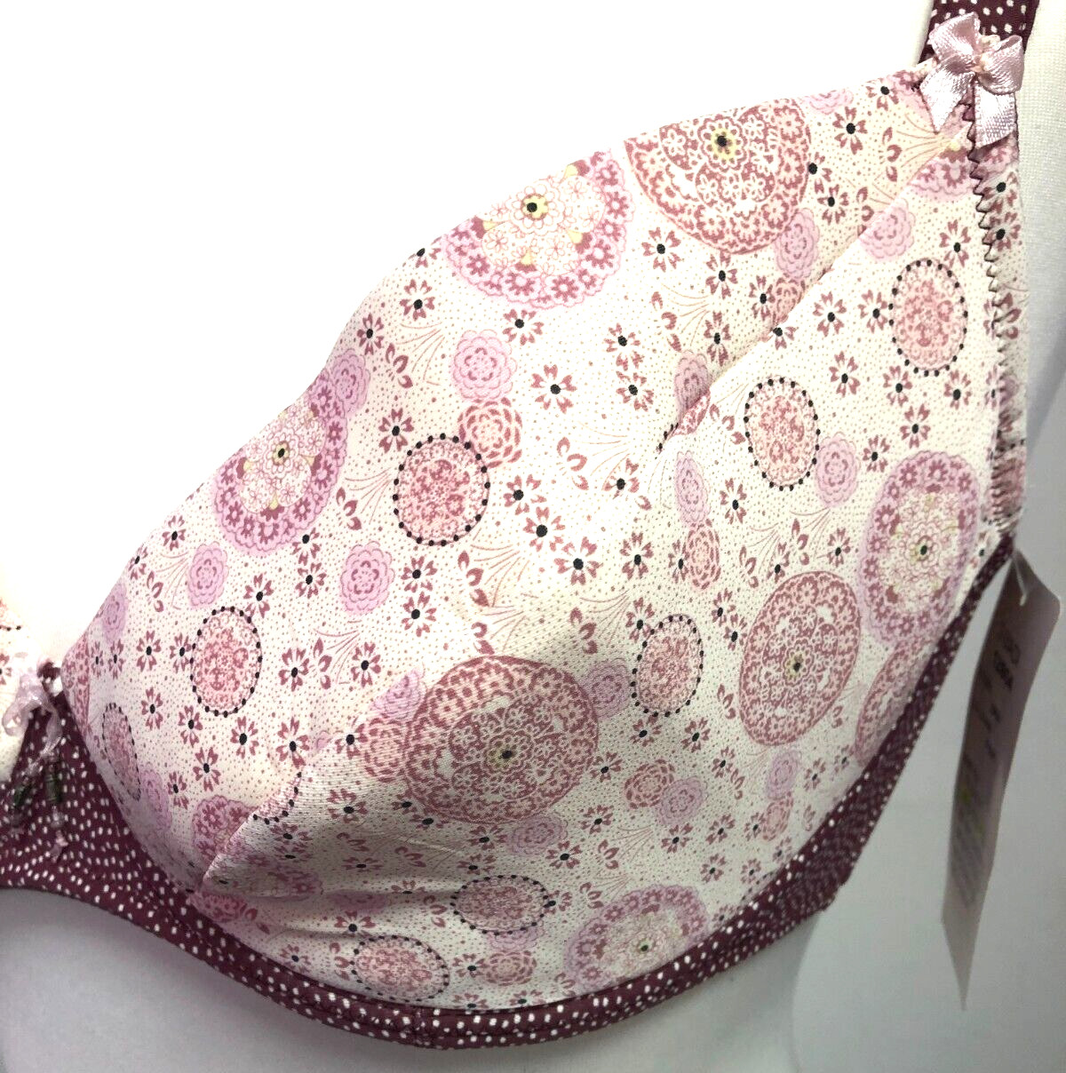 Corin Bra 34F Pink/Brown Plunge Underwired Padded Floral Print Madi 12804 BNWT image 3