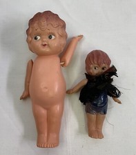 Celluloid Flapper Doll Pair Made in Japan 4   6  Marked  Labeled