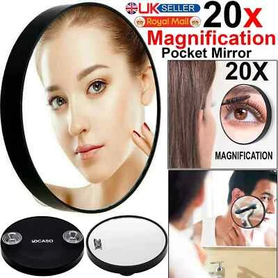 LOCASO 20X Magnifying Make up Mirror Cosmetic vanity Handbag Travel Small Pocket Mirror