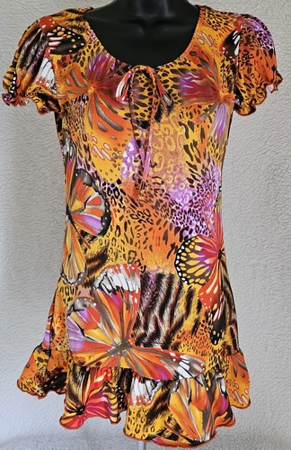 Say Anything Damen Shirt Top Bluse Größe S Small Schmetterling Zebra Leopard