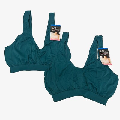 2 Bali Comfort Revolution Crop Top Bra Bralette XL Jade Green NEW 103J