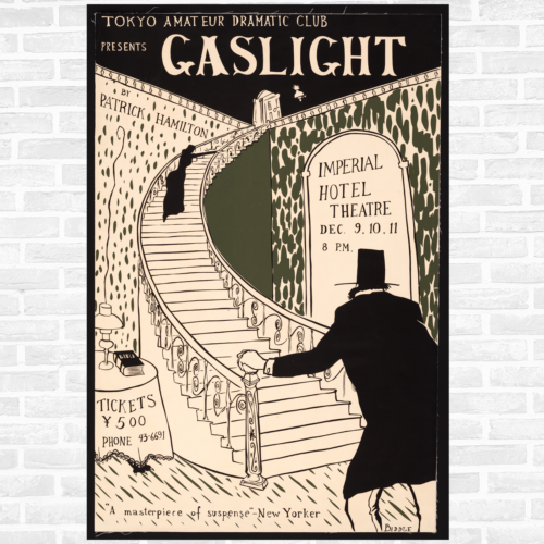 Vintage GASLIGHT theater poster print 1960's  - 18x24" - Picture 1 of 5