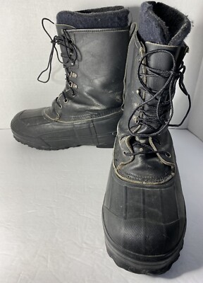 Men\'s LaCrosse Iceman Black Insulated Leather Snow Boots Sz 9 EUC! LaCrosse Snow Boots Men main image 3