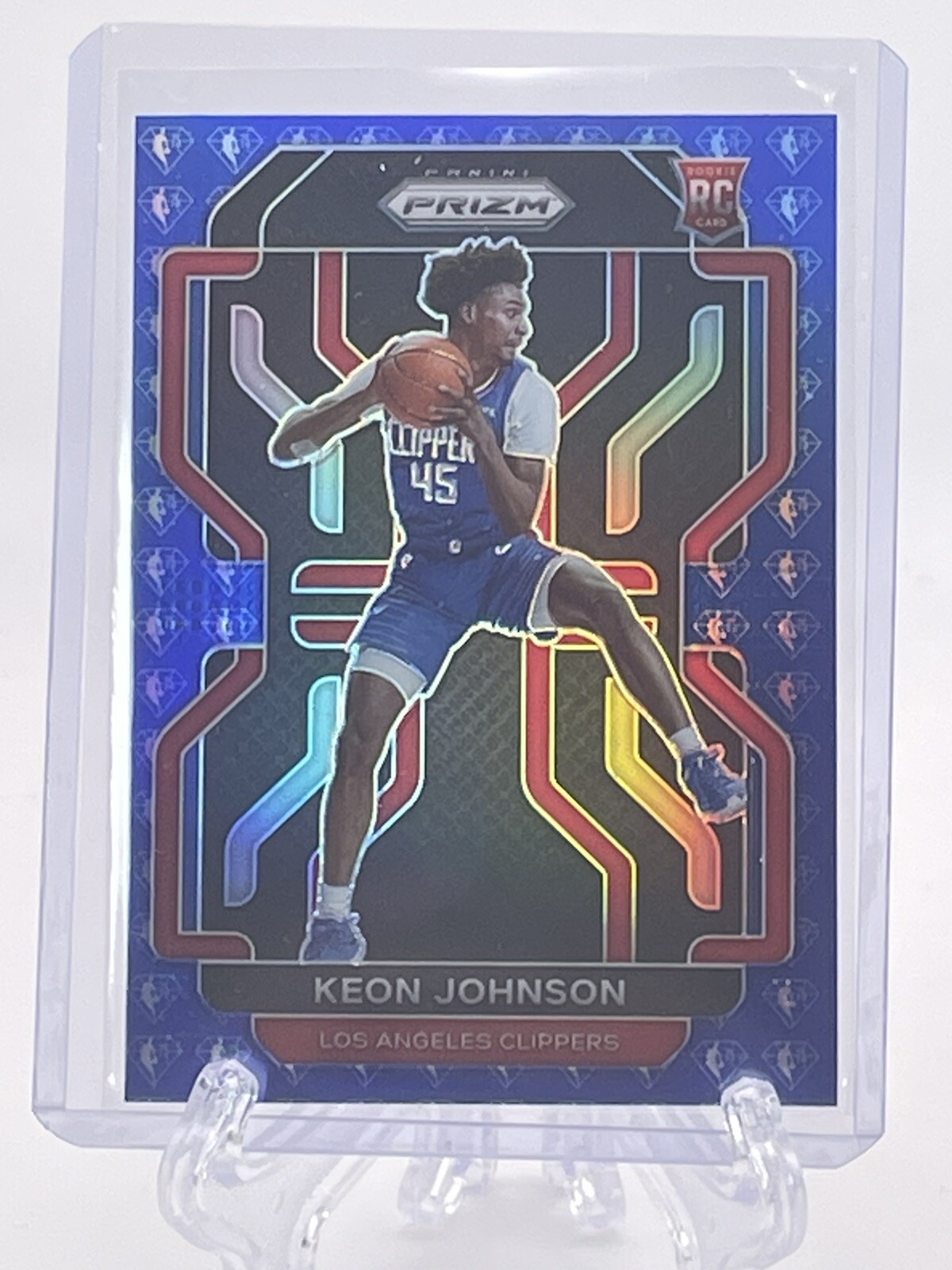 2021-22 Prizm 75th Anniversary Blue Refractor Rookie RC Keon Johnson #326