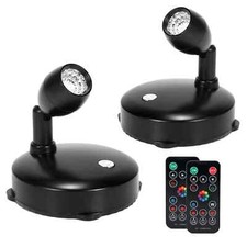 Wireless Spotlight Battery Operated RGB Up Lights Indoor with Remote and Time...