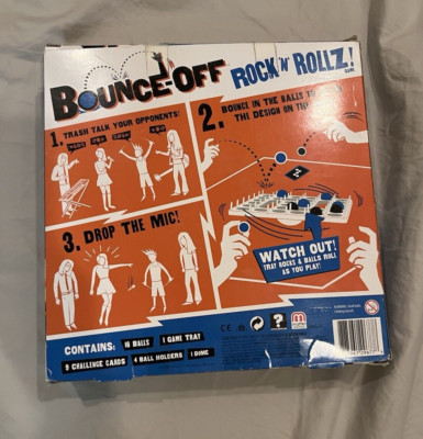 Bounce Off ROCK & ROLLZ Family Board Game - Tilt Feature - Black & Blue Balls!
