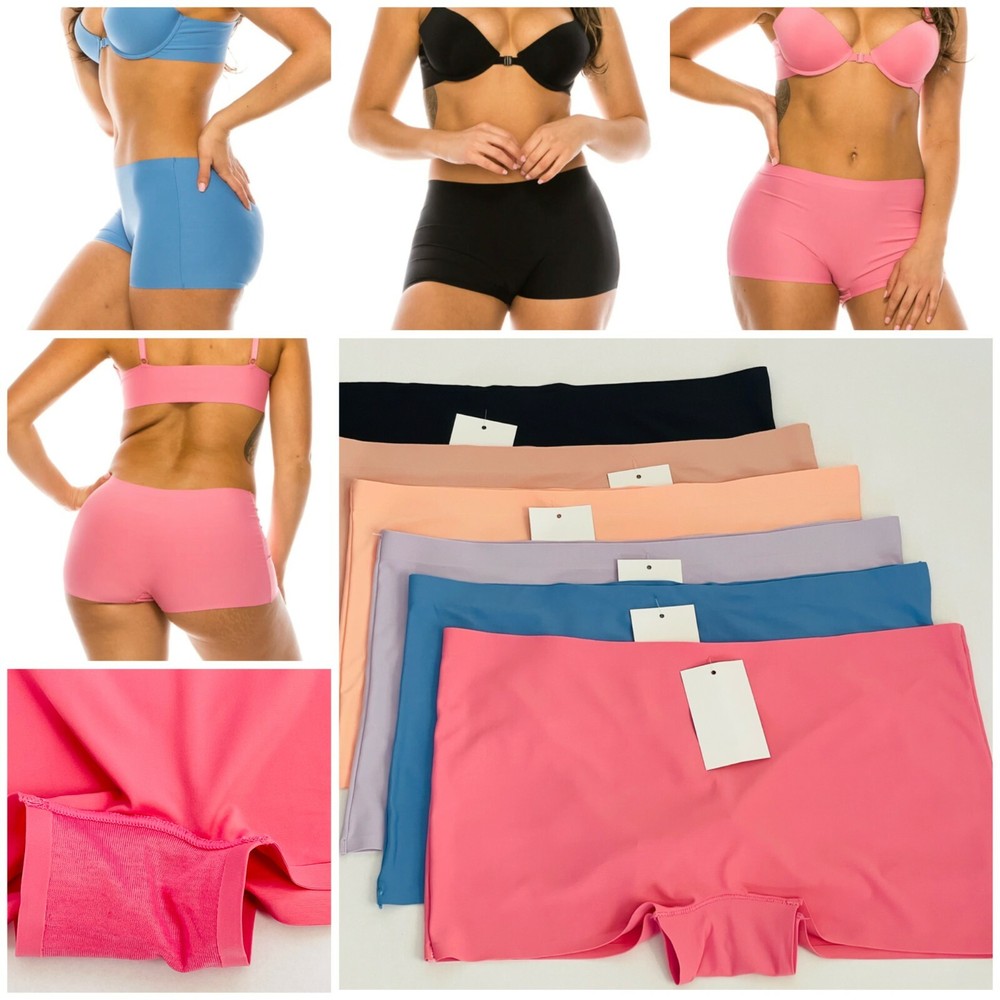 Seamless Boyshort No Show Panties for Women 6 or 12 Pack Boxer Brief Underwear