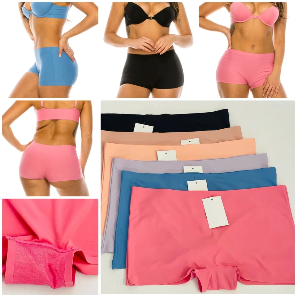 Boyshort No Show Seamless short Lot 6/12 Women's Boxer brief Panties Underwear 7 - Image 1 of 4