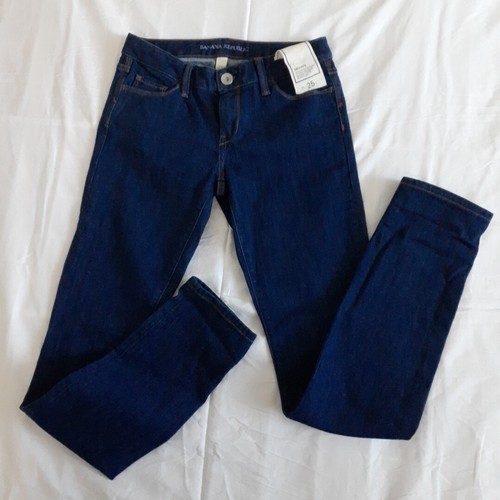 NWT NEW Women Banana Republic Size 25 Skinny Leg Denim Low Rise Blue Jeans Slim - Picture 14 of 16