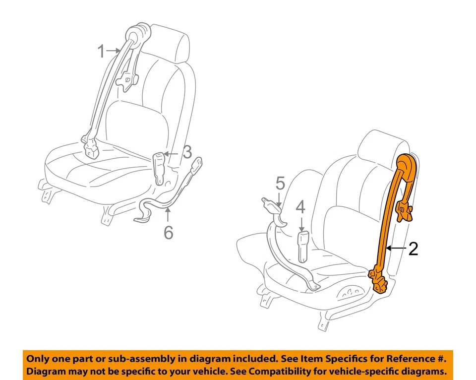 Used Front Left Seat Belt Front fits: 2000 Pontiac Bonneville bucket driver retr Foto 3 de 4
