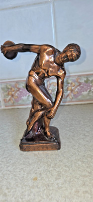 Kupfer Bronze Finish Discobol Diskuswerfer Figur Statue Olympische Spiele