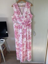 Eleganter Jumpsuit Toile de Jouy rosa weiß 4...