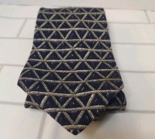 Bert Pulitzer Signature Collection Silk in Dark Blue-silver Geometric-Formal Tie