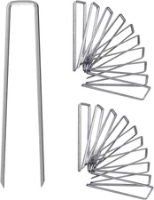 12 Inch Galvanized Garden Landscape Staples Stakes, 25 50 100 PCS Anti-Rust Gard