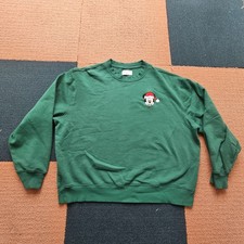 Old Navy Disney Mickey Mouse Christmas Embroidered Sweatshirt Green XL Adult 1b