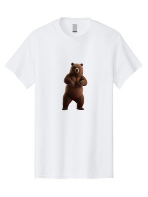 Brown-Bear Mens Graphic Tee, 100% Cotton, Casual Summer Wear