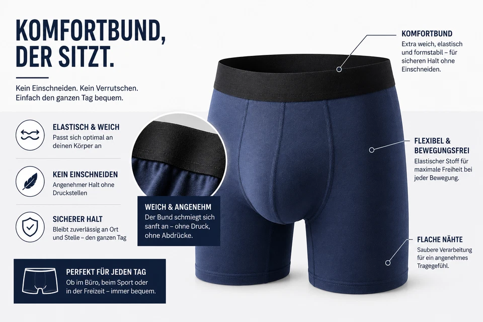 5 Herren Boxershorts Baumwolle S M L XL XXL XXXL Unterhosen Unterwäsche Boxer - Bild 4 von 4