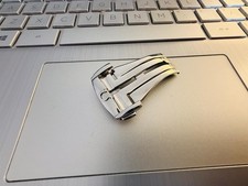 Fibbia chiusura deployante in acciaio inox Omega 16 mm adatta a cinturino in gomma pelle