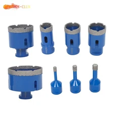 8Pcs 6-68mm Threaded Diamond Hole Saw for Porcelain Tile Marble Beveling