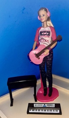 Mattel Barbie You Can Be Anything Rock Star Guitar Keyboard Seat/Bench Headphone