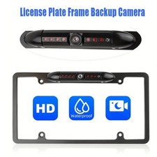 US License Plate Metal Frame Rear View Backup Camera CMOS HD LED Night Vision