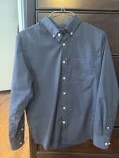 Banana Republic Slim Fit Tech Stretch Button Down Men's Medium Blue Shirt