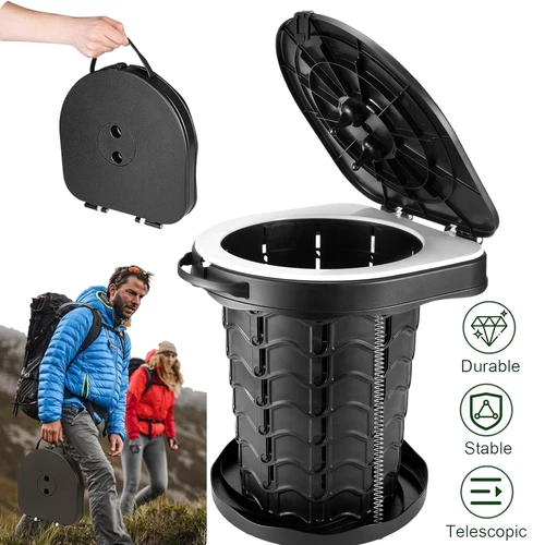 Outdoor Toilette faltbar Campingklo Deckel Beuteln kompakt leicht Auto Wohnmobil - Bild 2 von 17
