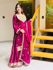 SALWAR KAMEEZ PAKISTANI INDIAN WEDDING PARTY WEAR DRESS BOLLYWOOD SUIT SHARARA